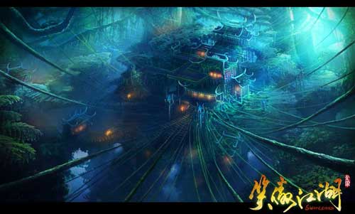 五仙教场景原画