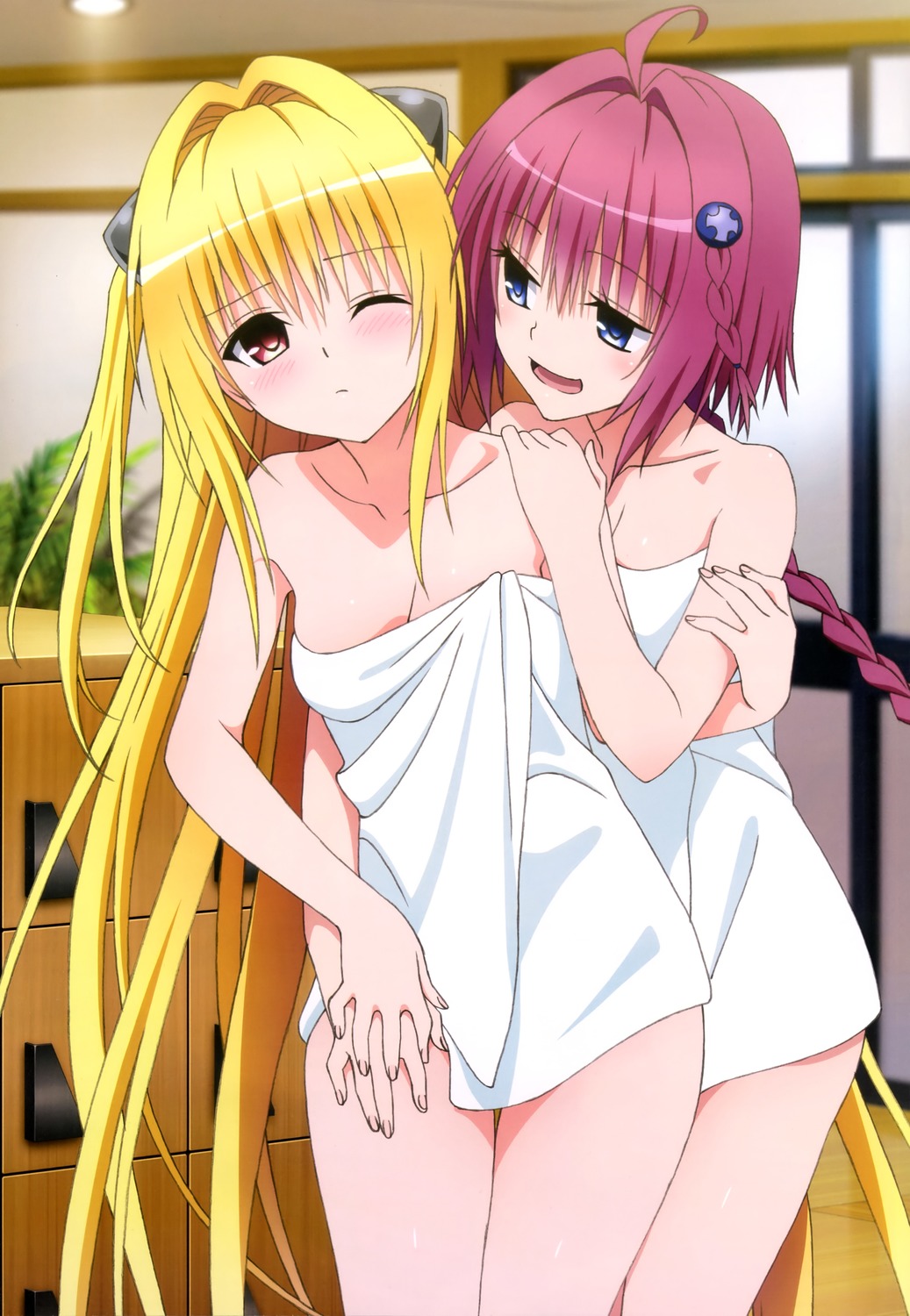 yande.re 323950 sample cleavage golden_darkness kurosaki_mea to_love_ru towel.jpg